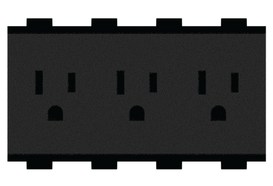 Crestron FT2A-PWR-US-3 - AC Power Outlet Module for FT2 Series, Triple, US NEMA 5, Type B, w/2 Under-Table Outlets & Cord
