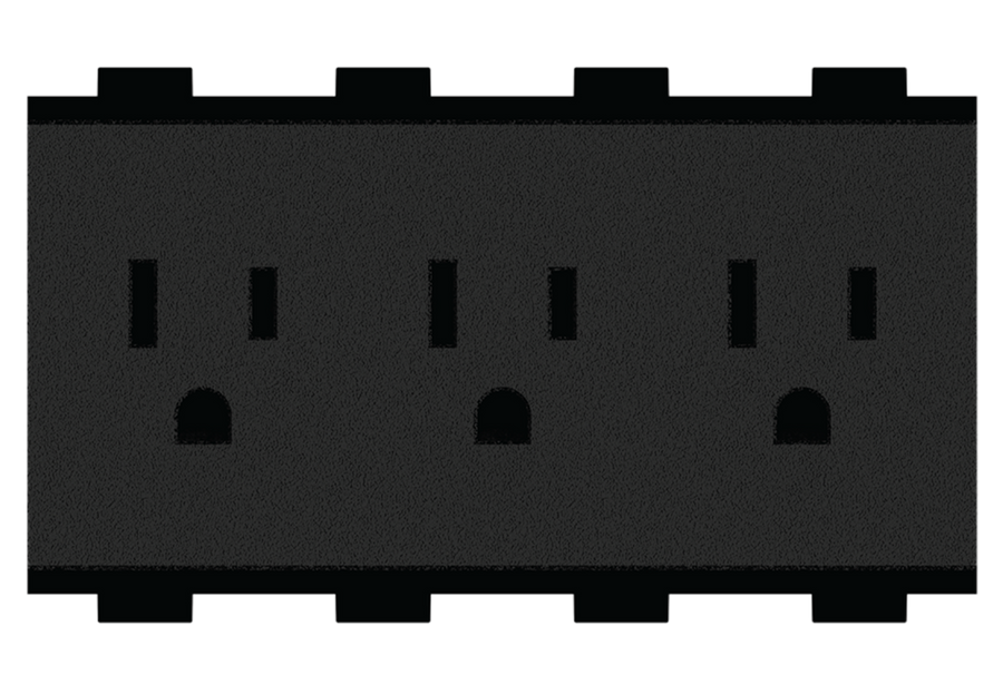 Crestron FT2A-PWR-US-3 - AC Power Outlet Module for FT2 Series, Triple, US NEMA 5, Type B, w/2 Under-Table Outlets & Cord