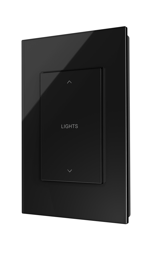 Crestron HZ2-AUX-GLASS-B ENGRAVED - Horizon® 2 In-Wall Multiway Remote, Black Glass, Engraved