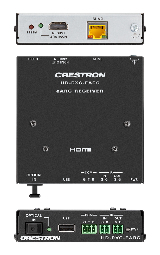 Crestron HD-EARC KIT - DM® Essentials 4K60 4:4:4 eARC Transmitter/Receiver Kit for HDMI®, RS‑232, IR, and Optical Audio Signal Extension over CATx Cable