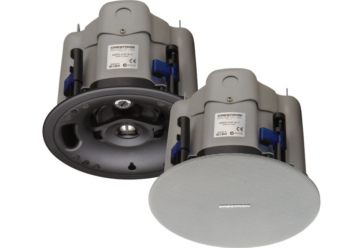 Crestron SAROS IC4T-W-T-EACH+ - Saros® 4” 2-Way In-Ceiling Speaker, White Textured, Single (must be ordered in multiples of 2)