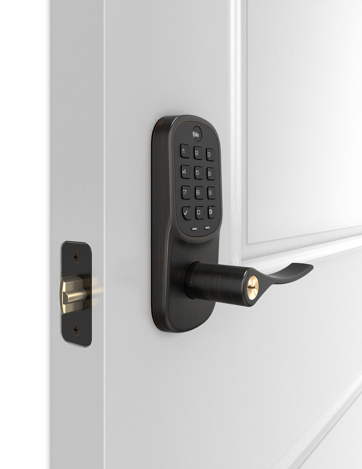 Crestron CLK-YL-YRL216-CR2-OBP - Yale® Assure Lever Lock, Pushbutton Keypad with infiNET EX® Technology, Oil Rubbed Bronze