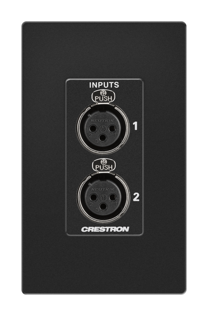 Crestron DM-NAX-2XLRI-1G - DM NAX® Audio-over-IP Wall Plate with XLR, Black, 1‑Gang
