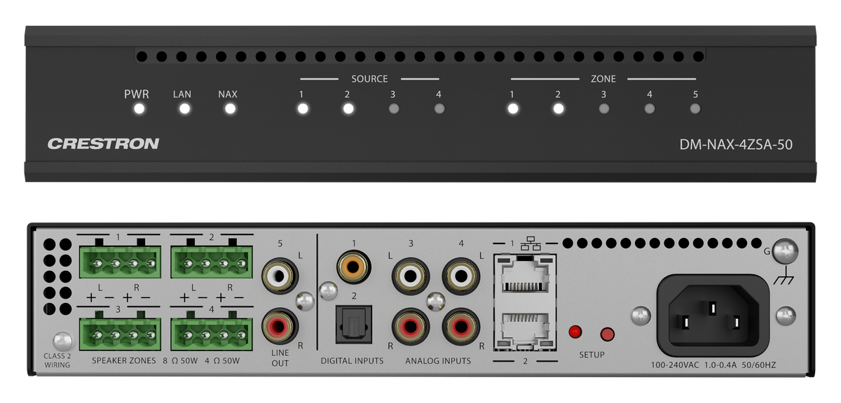 Crestron DM-NAX-4ZSA-50 - DM NAX® 4+1 Zone Streaming Amplifier