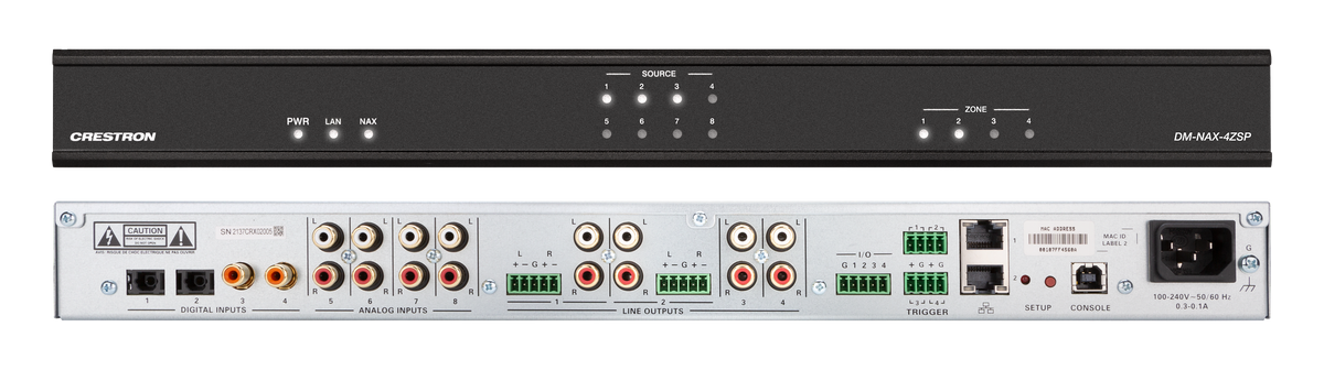 Crestron DM-NAX-4ZSP - DM NAX® 4-Zone Streaming Preamplifier