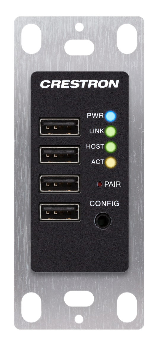 Crestron DM-NUX-R2-1G-B - DM NUX USB over Network Wall Plate with Routing, Remote, Black