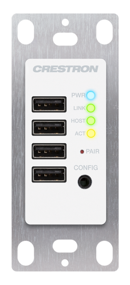 Crestron DM-NUX-R2-1G-W - DM NUX USB over Network Wall Plate with Routing, Remote, White