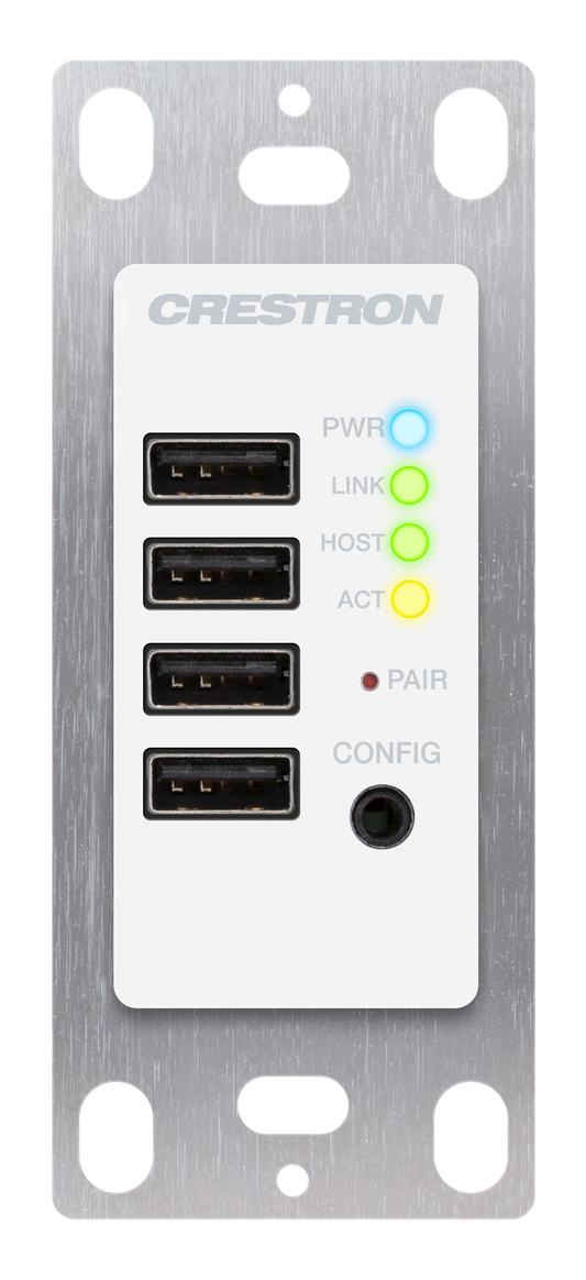 Crestron DM-NUX-R2-1G-W - DM NUX USB over Network Wall Plate with Routing, Remote, White