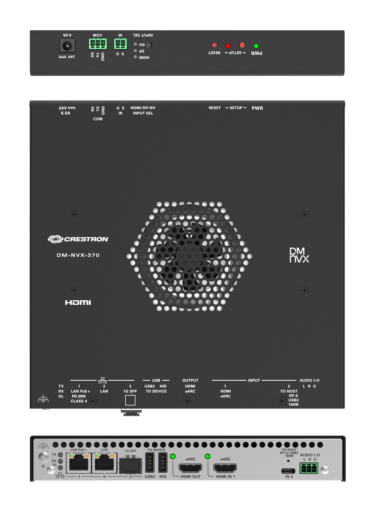 Crestron DM-NVX-370 - DM NVX® 4K60 4:4:4 AV-over-IP Encoder/Decoder with HDMI® and USB-C® Connectivity