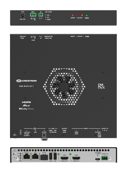 Crestron DM-NVX-371 - 4K60 4:4:4 AV-over-IP Encoder/Decoder with HDMI® and USB-C® Connectivity and Downmixing