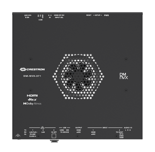 Crestron DM-NVX-371 - 4K60 4:4:4 AV-over-IP Encoder/Decoder with HDMI® and USB-C® Connectivity and Downmixing