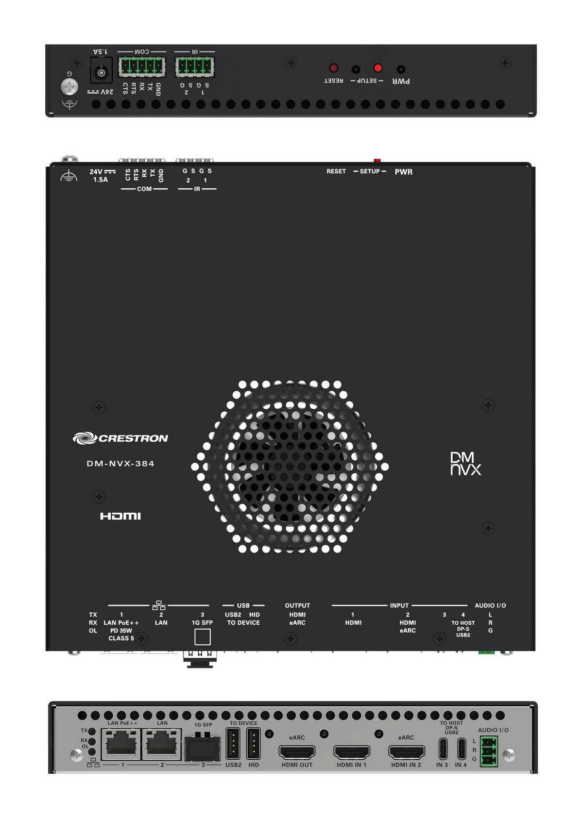 Crestron DM-NVX-384 - DM NVX® 5K 4x1 AV-over-IP Switcher with HDMI® and USB-C® Connectivity