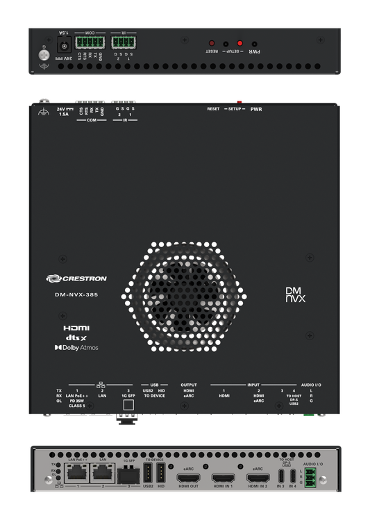 Crestron DM-NVX-385 - DM NVX® 5K 4x1 AV-over-IP Switcher with HDMI® and USB-C® Connectivity and Downmixing