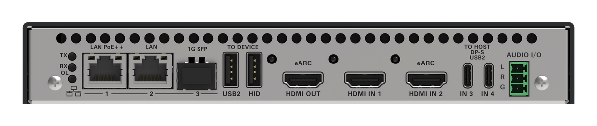 Crestron DM-NVX-385 - DM NVX® 5K 4x1 AV-over-IP Switcher with HDMI® and USB-C® Connectivity and Downmixing