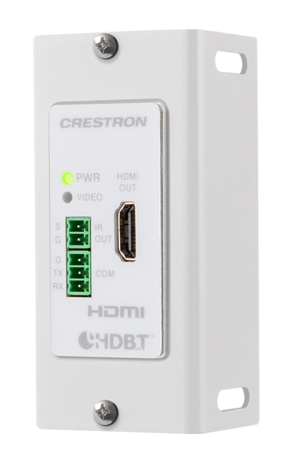 Crestron DM-RMC-4K-100-C-1G-W-T - Wall Plate 4K DigitalMedia 8G+® Receiver & Room Controller 100, White Textured