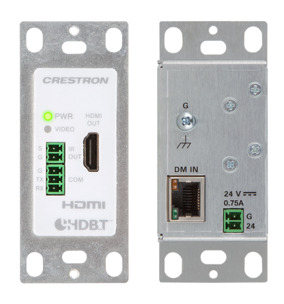 Crestron DM-RMC-4K-100-C-1G-W-T - Wall Plate 4K DigitalMedia 8G+® Receiver & Room Controller 100, White Textured