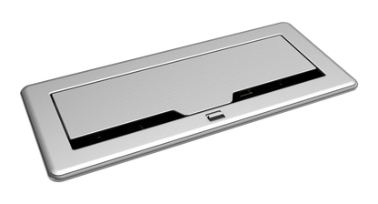 Crestron FT2-1200-ELEC-PTL-AL - FlipTop™ FT2 Series Cable Management System, 1200 Size, Electrical, Pass-Through Lid, Alloy