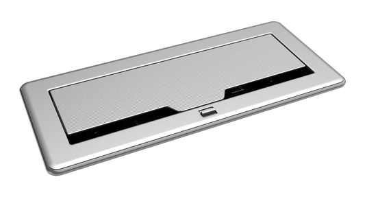 Crestron FT2-1200-ELEC-PTL-AL - FlipTop™ FT2 Series Cable Management System, 1200 Size, Electrical, Pass-Through Lid, Alloy