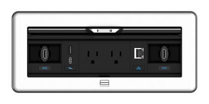 Crestron FT2-1200-ELEC-PTL-AL - FlipTop™ FT2 Series Cable Management System, 1200 Size, Electrical, Pass-Through Lid, Alloy