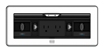 Crestron FT2-1200-ELEC-PTL-AL - FlipTop™ FT2 Series Cable Management System, 1200 Size, Electrical, Pass-Through Lid, Alloy