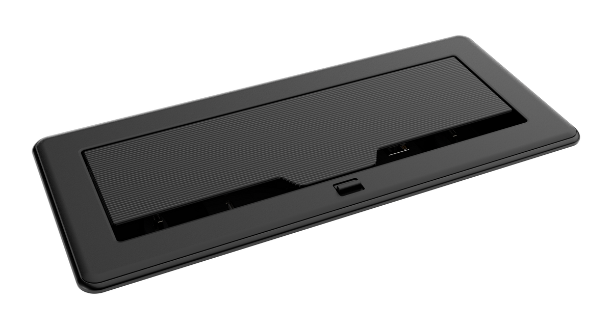 Crestron FT2-1200-ELEC-PTL-B - FlipTop™ FT2 Series Cable Management System, 1200 Size, Electrical, Pass-Through Lid, Black