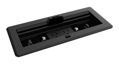 Crestron FT2-1200-ELEC-PTL-B - FlipTop™ FT2 Series Cable Management System, 1200 Size, Electrical, Pass-Through Lid, Black