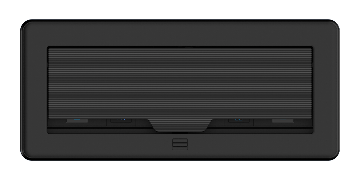 Crestron FT2-1200-ELEC-PTL-B - FlipTop™ FT2 Series Cable Management System, 1200 Size, Electrical, Pass-Through Lid, Black