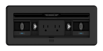 Crestron FT2-1200-ELEC-PTL-B - FlipTop™ FT2 Series Cable Management System, 1200 Size, Electrical, Pass-Through Lid, Black