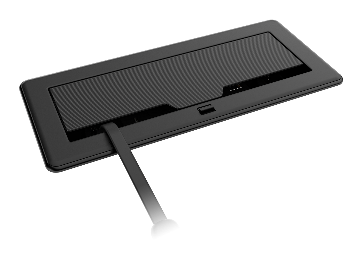 Crestron FT2-1200-MECH-PTL-B - FlipTop™ FT2 Series Cable Management System, 1200 Size, Mechanical, Pass-Through Lid, Black