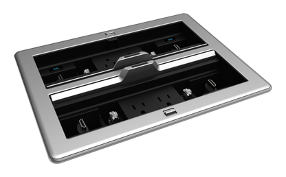 Crestron FT2-1400-ELEC-PTL-AL - FlipTop™ FT2 Series Cable Management System, 1400 Size, Electrical, Pass-Through Lid, Alloy
