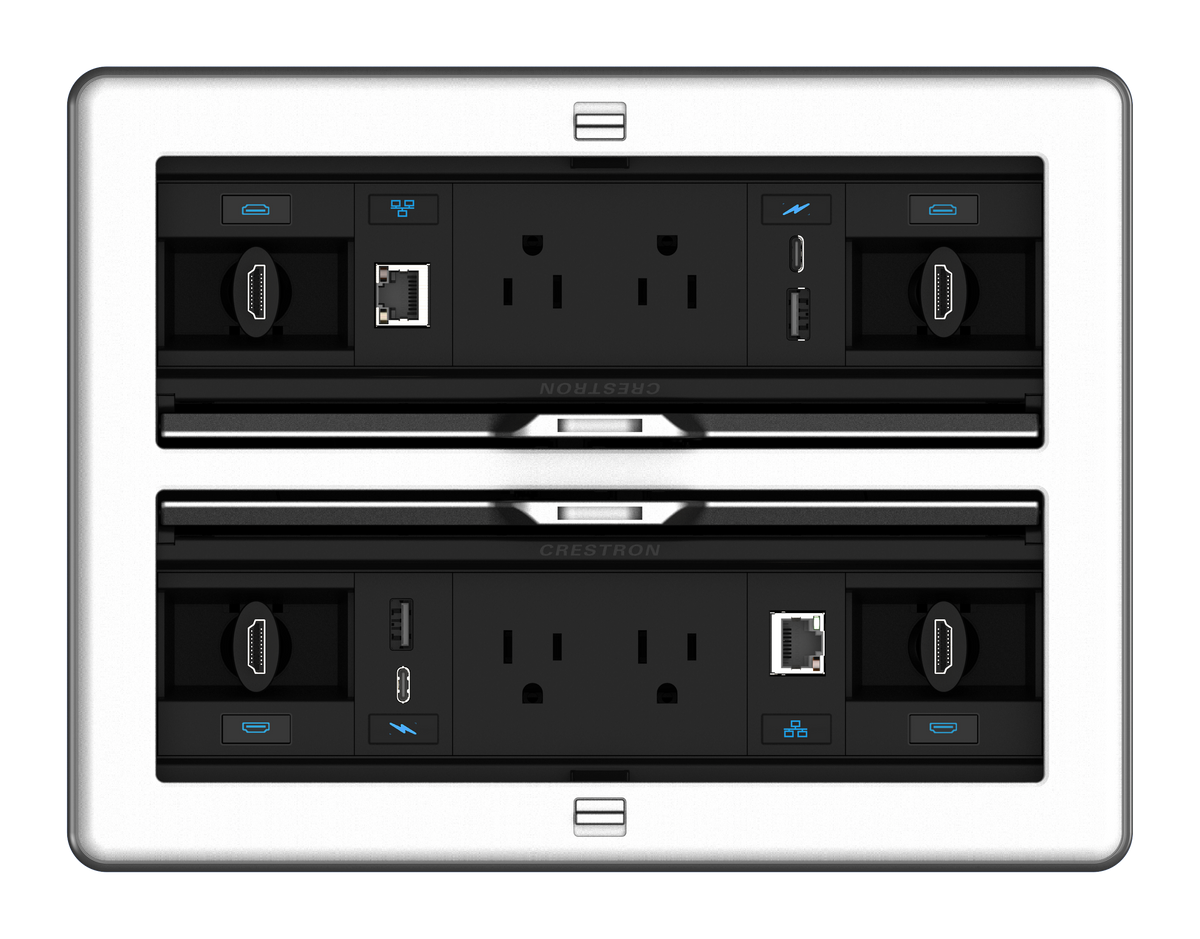 Crestron FT2-1400-ELEC-PTL-AL - FlipTop™ FT2 Series Cable Management System, 1400 Size, Electrical, Pass-Through Lid, Alloy
