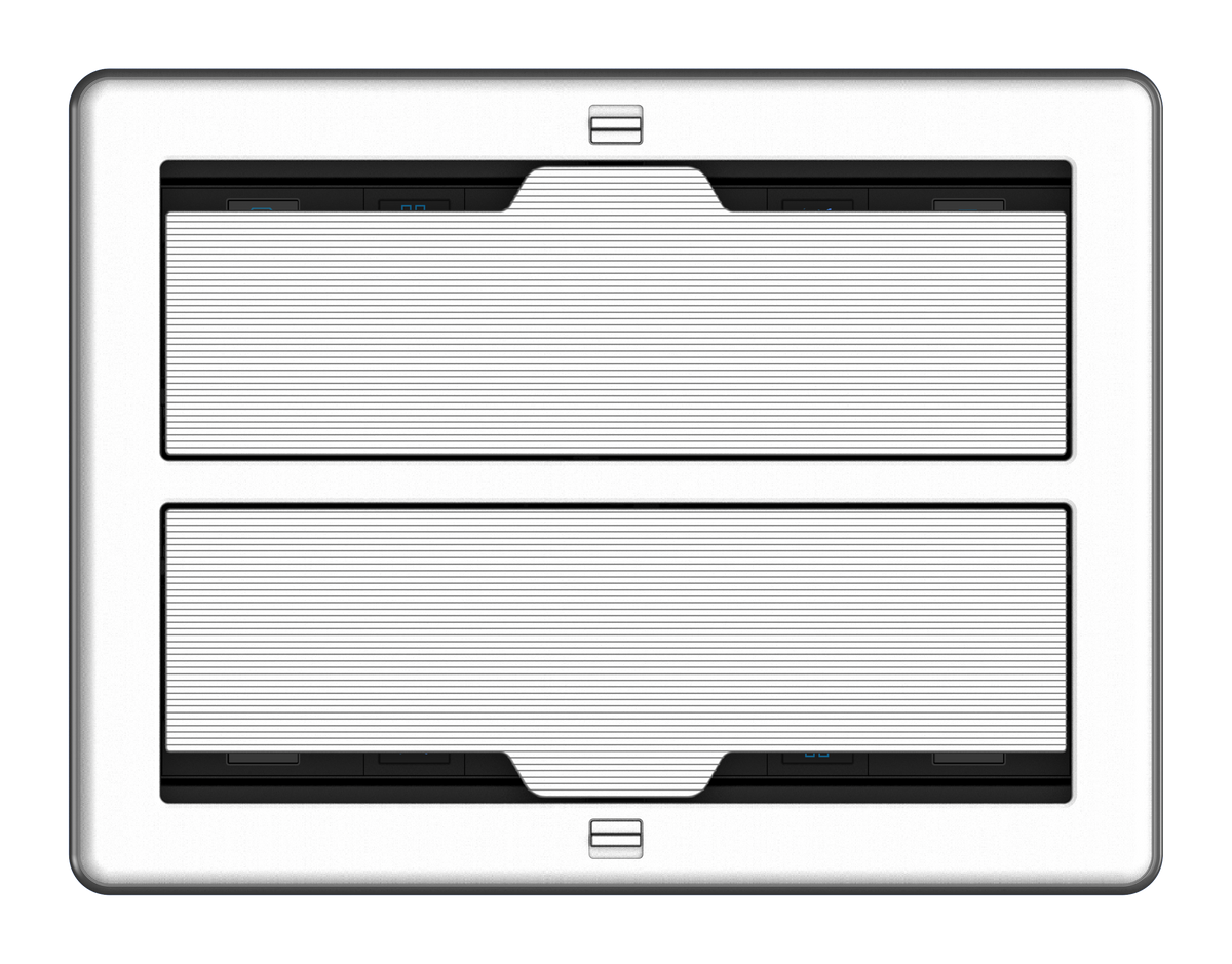 Crestron FT2-1400-ELEC-PTL-AL - FlipTop™ FT2 Series Cable Management System, 1400 Size, Electrical, Pass-Through Lid, Alloy