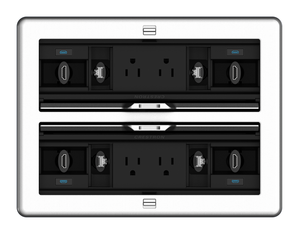 Crestron FT2-1400-ELEC-PTL-AL - FlipTop™ FT2 Series Cable Management System, 1400 Size, Electrical, Pass-Through Lid, Alloy