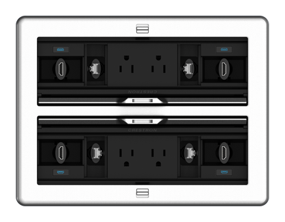 Crestron FT2-1400-ELEC-PTL-AL - FlipTop™ FT2 Series Cable Management System, 1400 Size, Electrical, Pass-Through Lid, Alloy