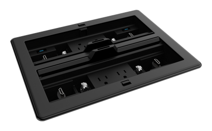 Crestron FT2-1400-ELEC-PTL-B - FlipTop™ FT2 Series Cable Management System, 1400 Size, Electrical, Pass-Through Lid, Black