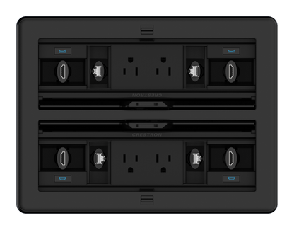 Crestron FT2-1400-ELEC-PTL-B - FlipTop™ FT2 Series Cable Management System, 1400 Size, Electrical, Pass-Through Lid, Black