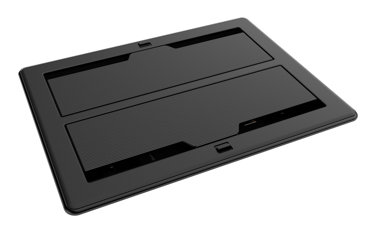 Crestron FT2-1400-MECH-PTL-B - FlipTop™ FT2 Series Cable Management System, 1400 Size, Mechanical, Pass-Through Lid, Black