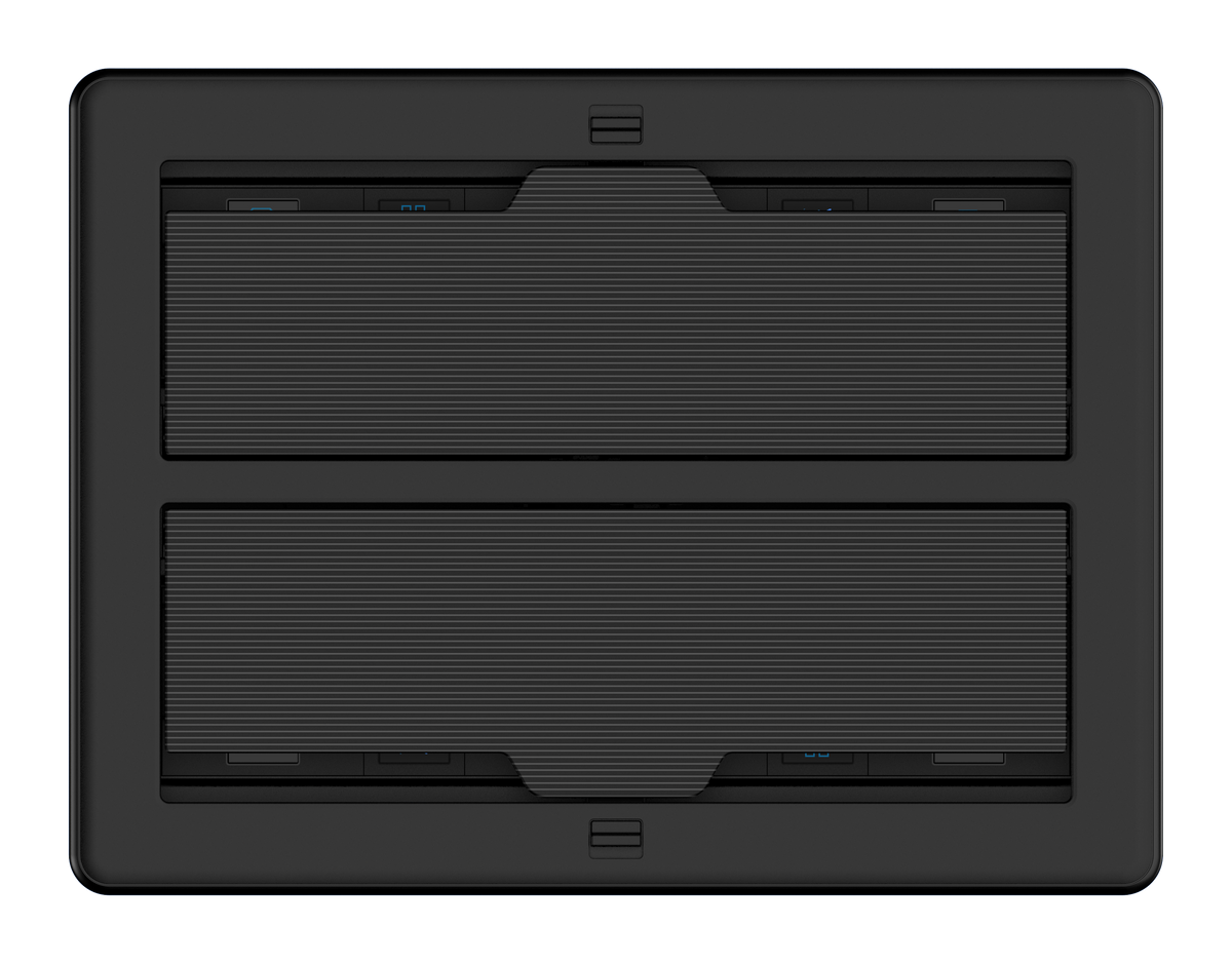 Crestron FT2-1400-MECH-PTL-B - FlipTop™ FT2 Series Cable Management System, 1400 Size, Mechanical, Pass-Through Lid, Black