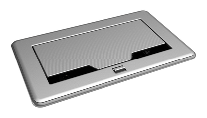 Crestron FT2-202-ELEC-PTL-AL - FlipTop™ FT2 Series Cable Management System, 202 Size, Electrical, Pass-Through Lid, Alloy