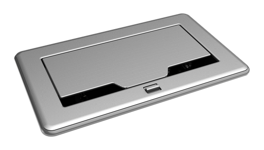 Crestron FT2-202-ELEC-PTL-AL - FlipTop™ FT2 Series Cable Management System, 202 Size, Electrical, Pass-Through Lid, Alloy
