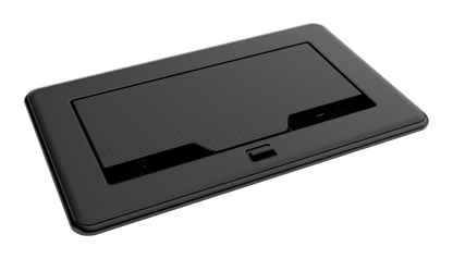 Crestron FT2-202-ELEC-PTL-B - FlipTop™ FT2 Series Cable Management System, 202 Size, Electrical, Pass-Through Lid, Black