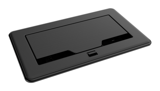 Crestron FT2-202-ELEC-PTL-B - FlipTop™ FT2 Series Cable Management System, 202 Size, Electrical, Pass-Through Lid, Black