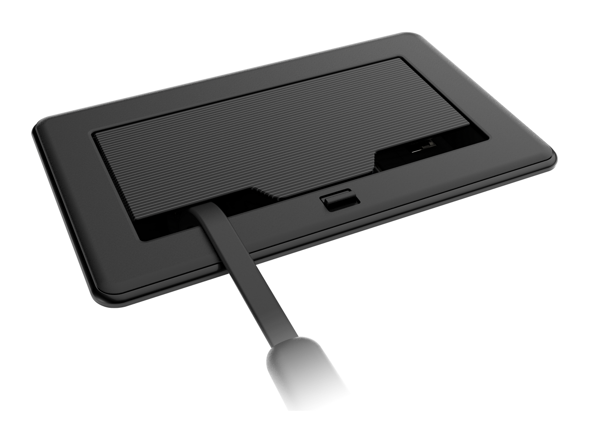 Crestron FT2-202-ELEC-PTL-B - FlipTop™ FT2 Series Cable Management System, 202 Size, Electrical, Pass-Through Lid, Black