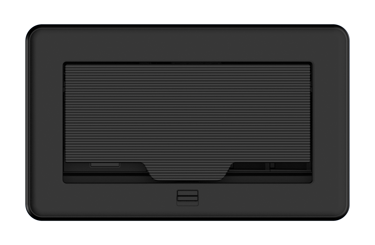 Crestron FT2-202-MECH-PTL-B - FlipTop™ FT2 Series Cable Management System, 202 Size, Mechanical, Pass-Through Lid, Black