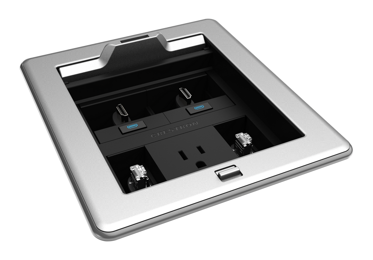 Crestron FT2-500-ELEC-PTL-AL - FlipTop™ FT2 Series Cable Management System, 500 Size, Electrical, Pass-Through Lid, Alloy