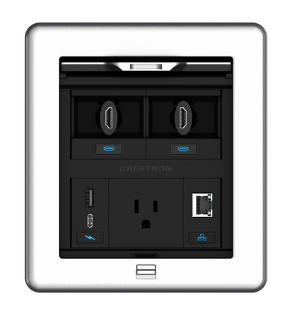 Crestron FT2-500-ELEC-PTL-AL - FlipTop™ FT2 Series Cable Management System, 500 Size, Electrical, Pass-Through Lid, Alloy