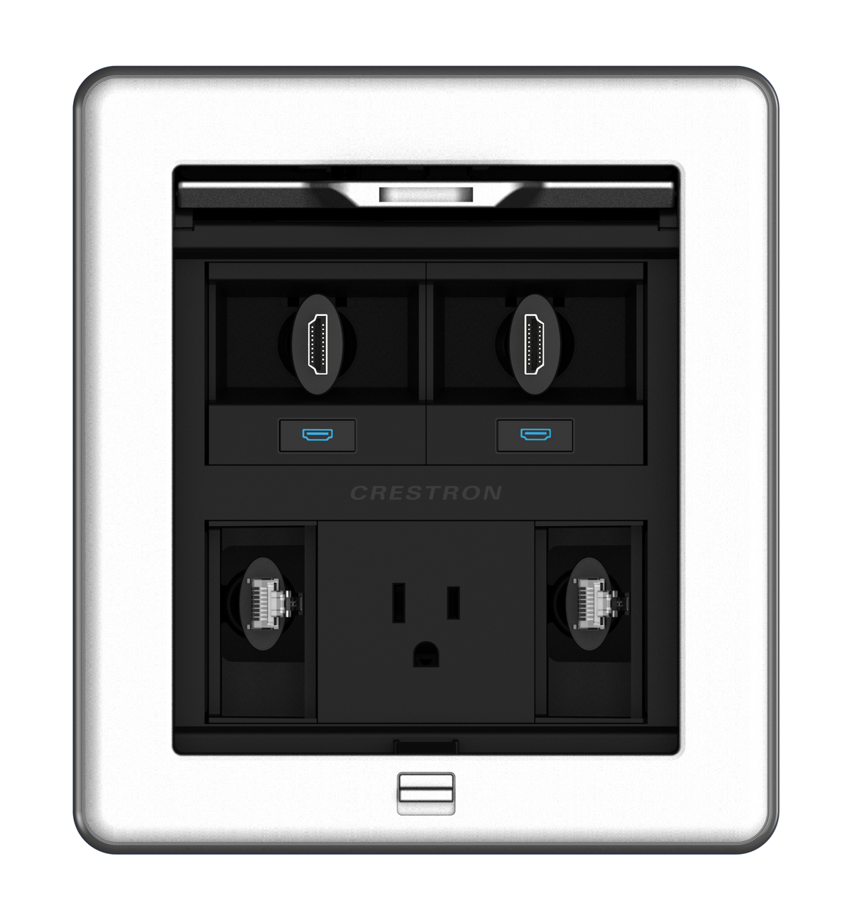 Crestron FT2-500-ELEC-PTL-AL - FlipTop™ FT2 Series Cable Management System, 500 Size, Electrical, Pass-Through Lid, Alloy