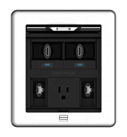 Crestron FT2-500-ELEC-PTL-AL - FlipTop™ FT2 Series Cable Management System, 500 Size, Electrical, Pass-Through Lid, Alloy