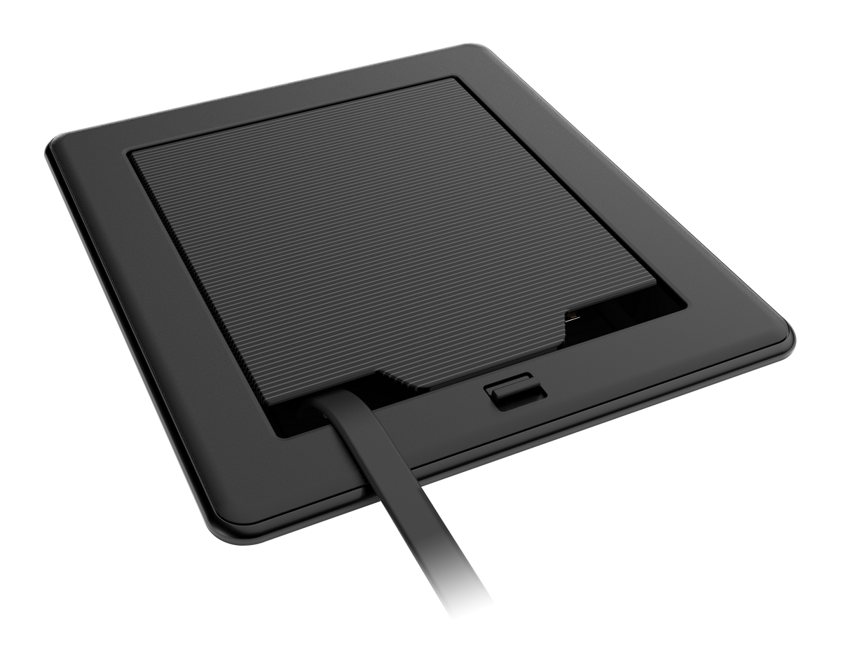 Crestron FT2-500-ELEC-PTL-B - FlipTop™ FT2 Series Cable Management System, 500 Size, Electrical, Pass-Through Lid, Black
