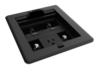 Crestron FT2-500-ELEC-PTL-B - FlipTop™ FT2 Series Cable Management System, 500 Size, Electrical, Pass-Through Lid, Black